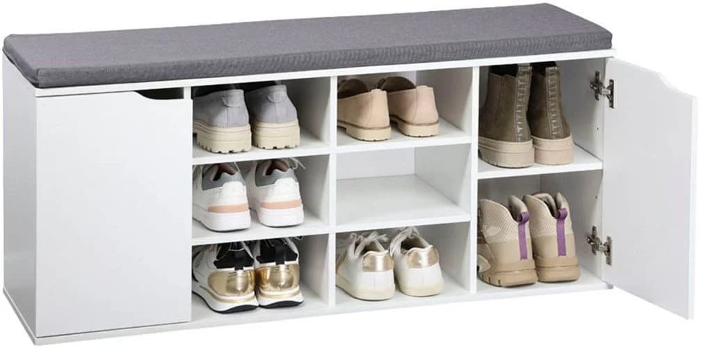 Kesper Schuhschrank mit Sitzkissen und Türen Weiß - Bild 4