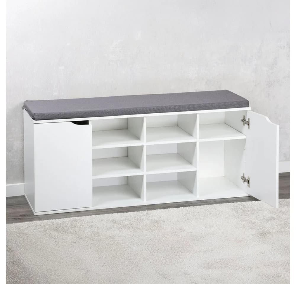 Kesper Schuhschrank mit Sitzkissen und Türen Weiß - Bild 5