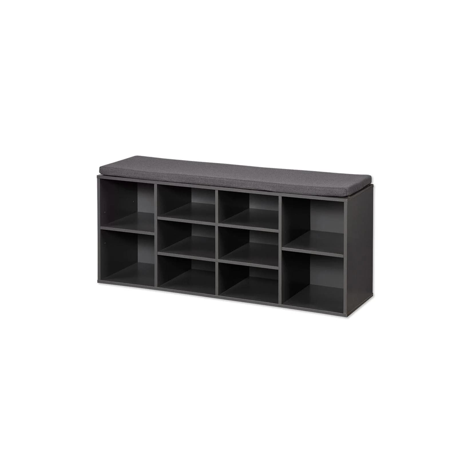 Kesper Schuhschrank mit Sitzkissen Grau - 10er Schuhstauraum