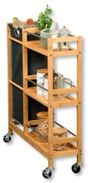 KESPER Nischenwagen mit Flaschensammler Bambus Braun Rollwagen Bild 5