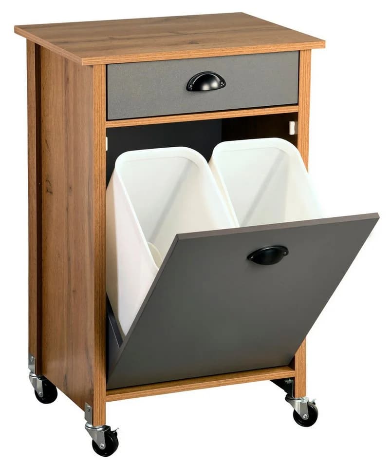 KESPER® Küchenwagen Rollwagen inkl. Abfalleimer, oak, FSC - Bild 5