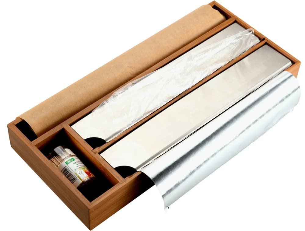 KESPER Folienspender Schubladen-Organizer Bambus Dunkelbraun - Bild 4