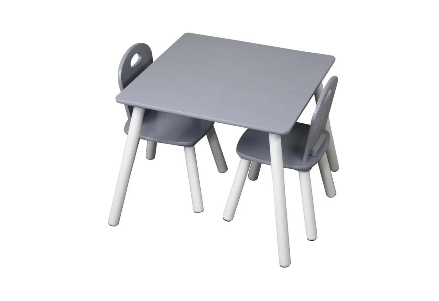 Kesper Kindertisch mit 2 Stühlen Grau - Kinder-Sitzgarnitur - Bild 2