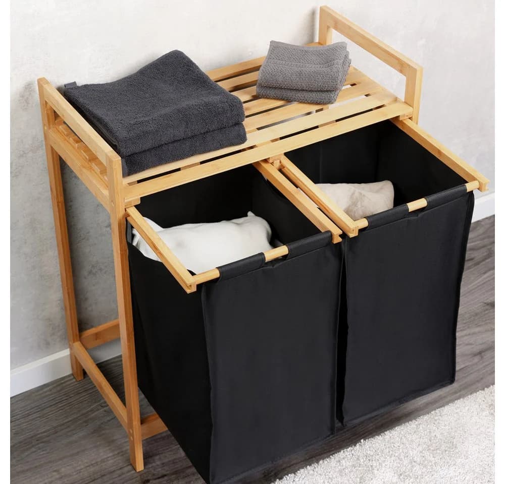 KESPER Wäschesammler Bambus FSC mit 2 Taschen - Bild 5