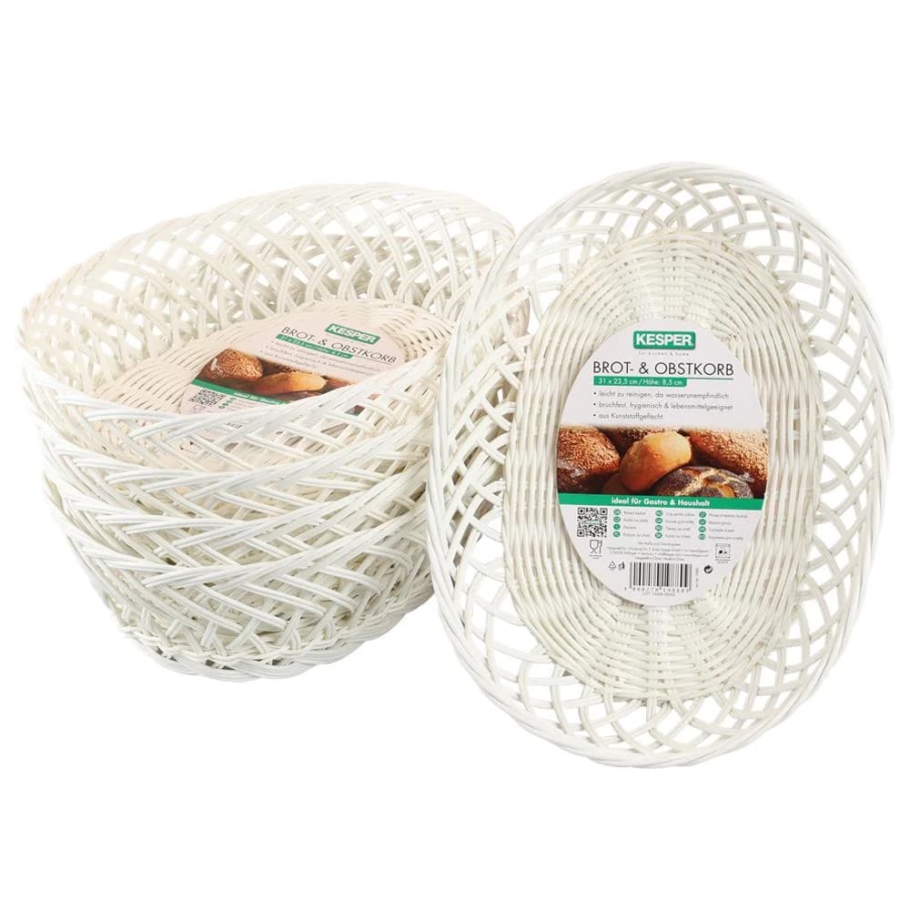 KESPER Brotkorb Oval 5er Set Weiß Kunststoff