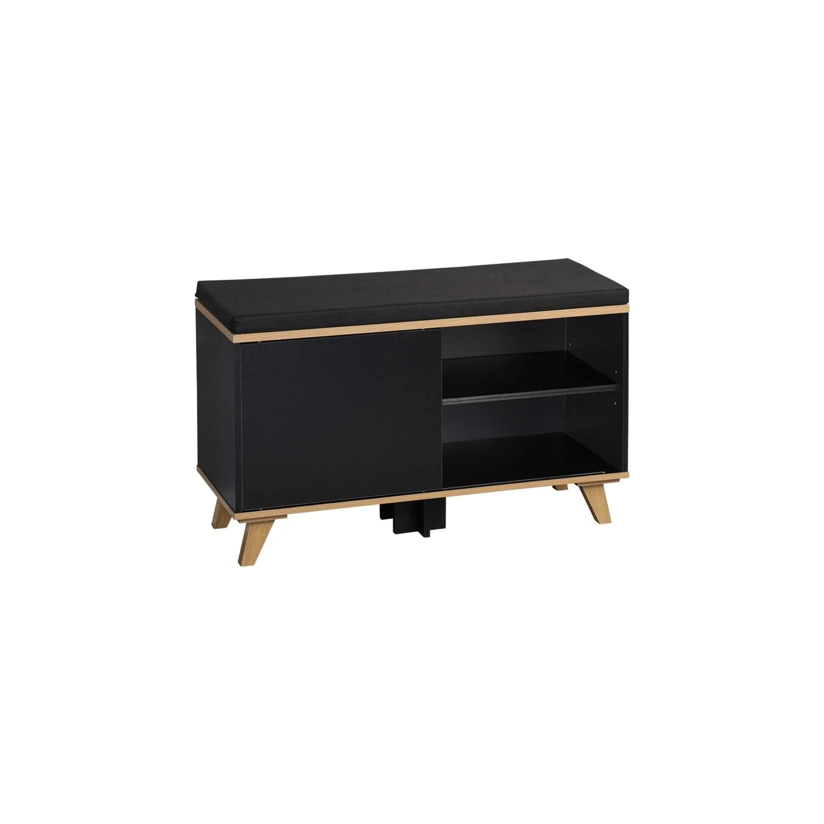 KESPER Schuhschrank mit Sitzkissen Schwarz