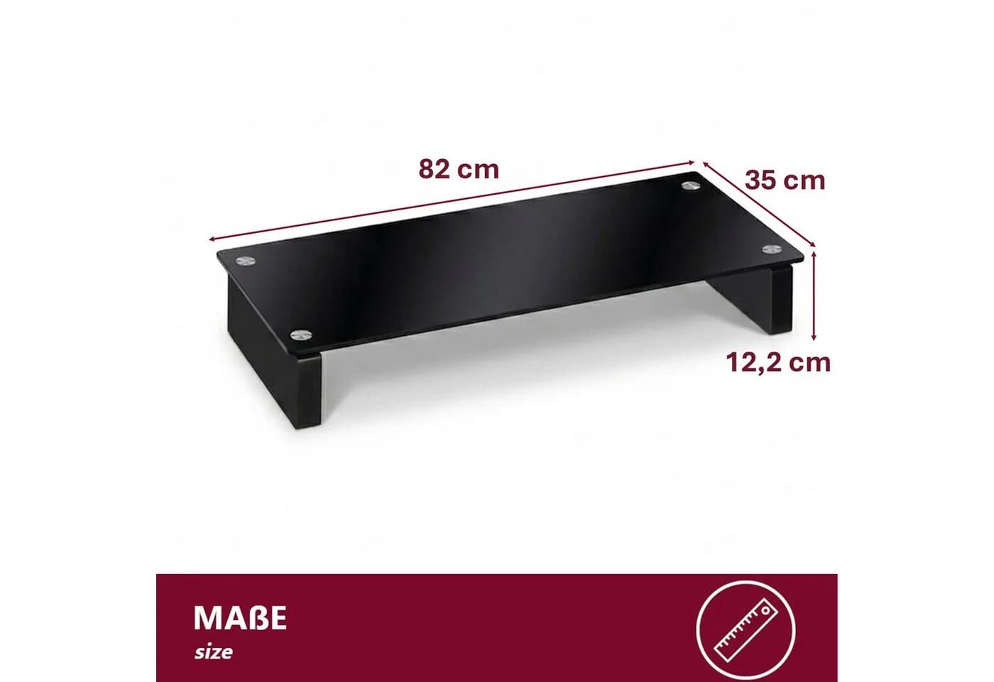 HOOZ TV-Board Schwarz ESG-Sicherheitsglas 82cm - Bild 3