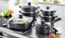 Karcher Topf-Set Aluguss 12-tlg. mit Teflon-Beschichtung & Glasdeckel Bild 1