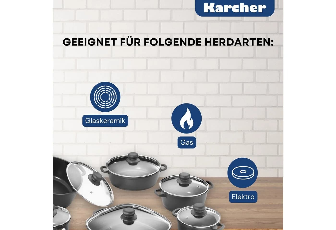 Karcher Topf-Set Aluguss 12-tlg. mit Teflon-Beschichtung & Glasdeckel - Bild 4
