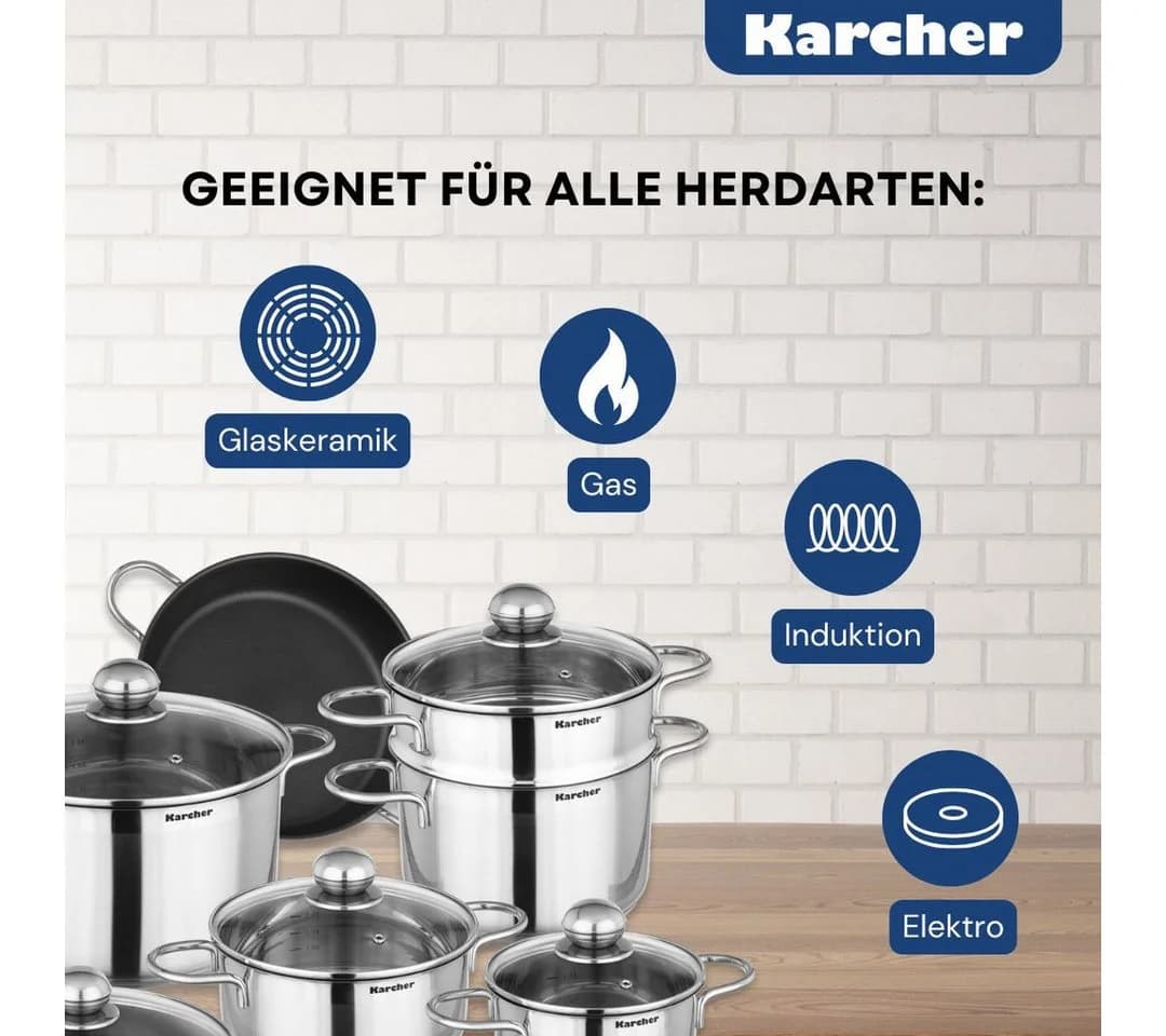 Karcher Topf-Set Jette 14-tlg. Edelstahl Induktion - Bild 4
