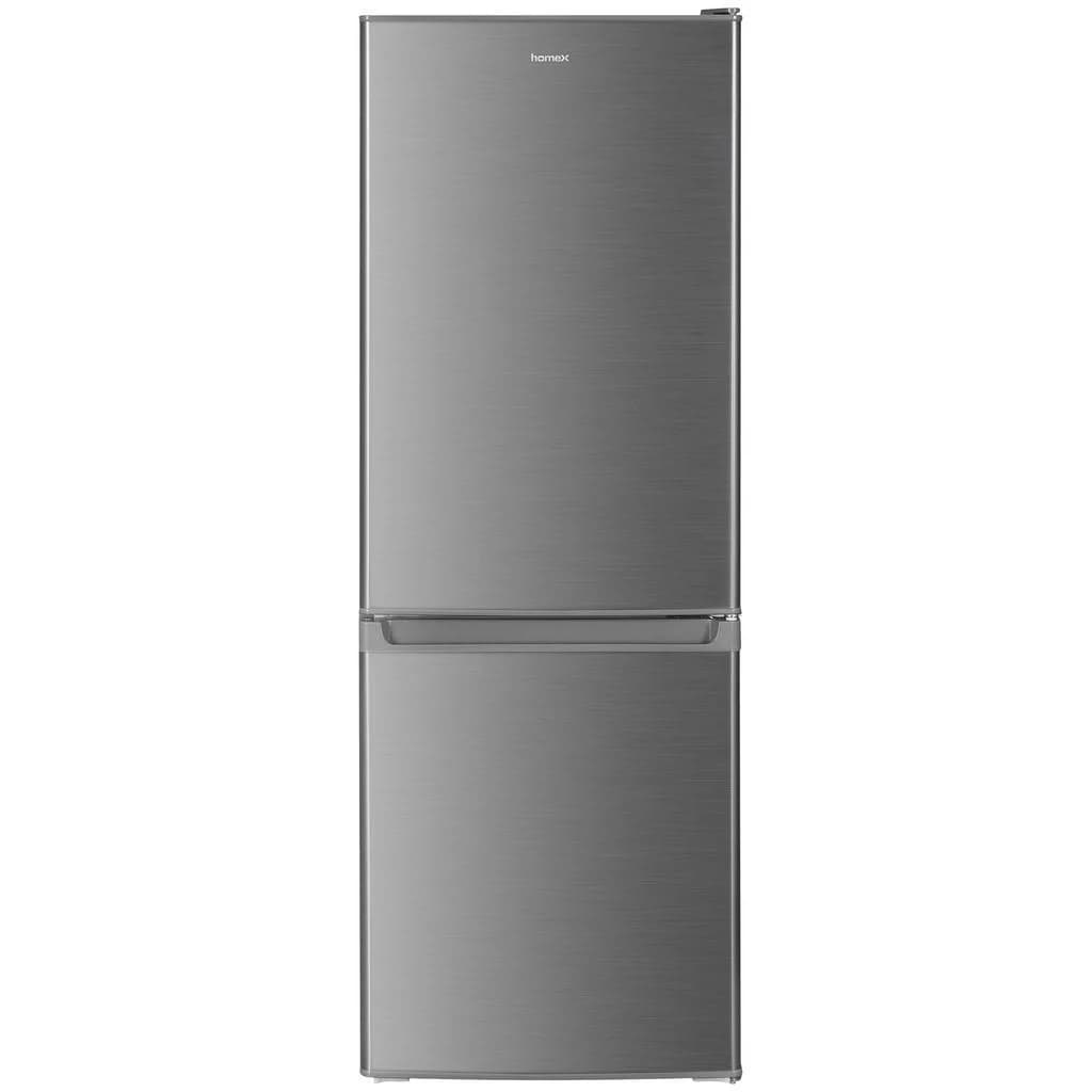 homeX Kühl-Gefrier-Kombination Silber 173L Abtauautomatik LED
