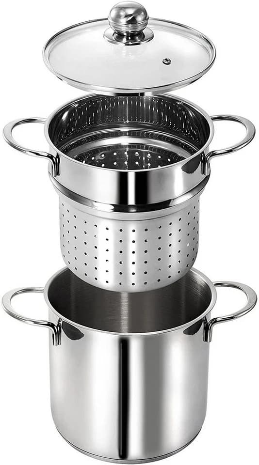 Kopf Spaghettitopf Makkaroni Edelstahl mit Siebeinsatz - Bild 3