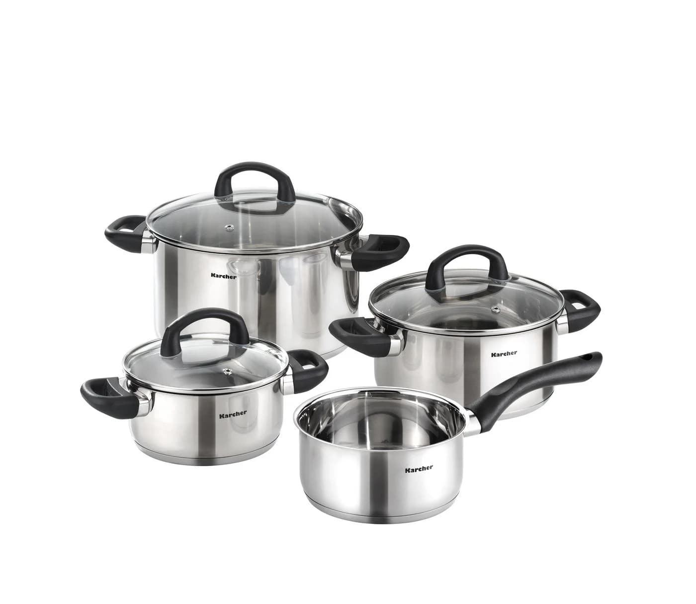 Karcher Topf-Set Mia 4-teilig Edelstahl mit Glasdeckel - Bild 2