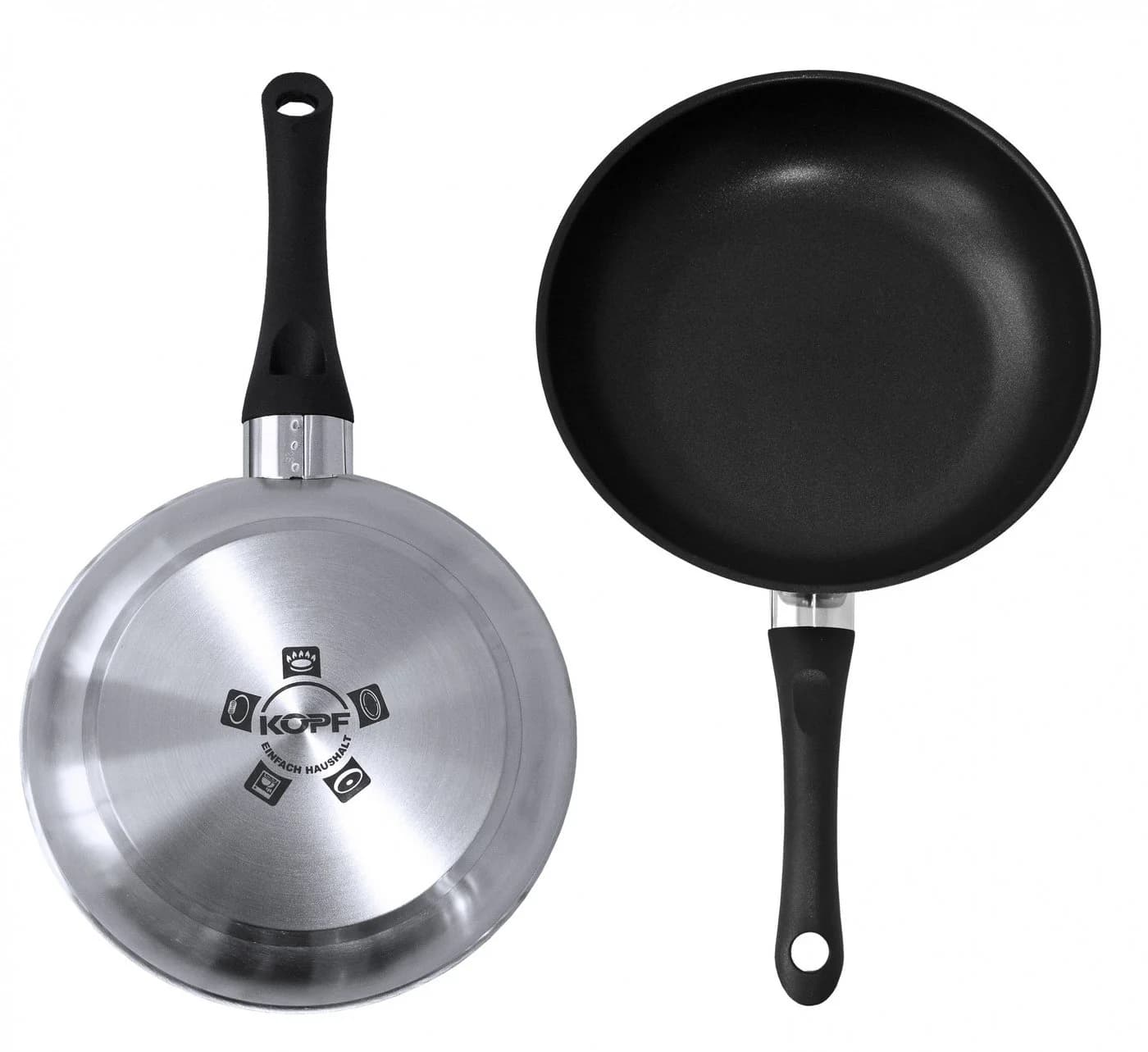 Kopf Pfannen-Set Alfons 2tlg. Edelstahl 24 + 28 cm Teflon-Select Induktion - Bild 3