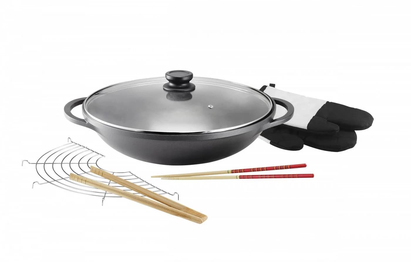 Kopf Wok Mai-Lu Aluminiumguss Ø 36 cm Induktion Antihaft - Bild 2