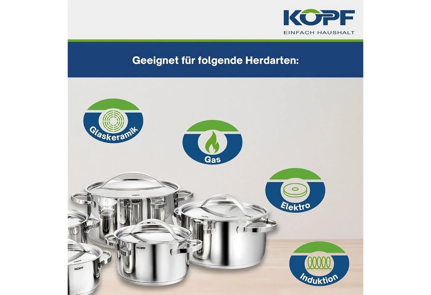 Kopf Kochtopf-Set Stilo 5-tlg. Edelstahl Induktion - Bild 3
