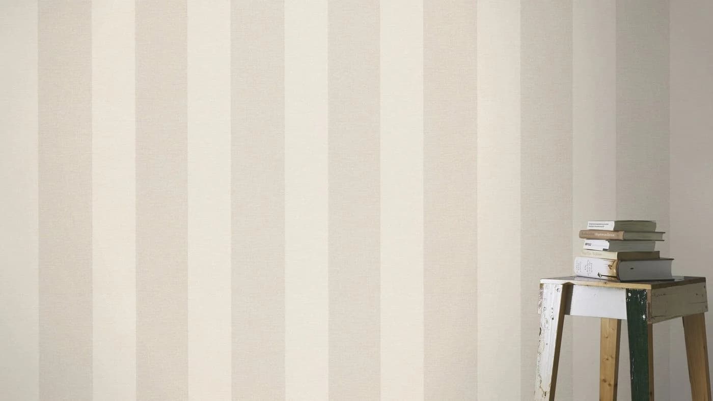 Rasch Vliestapete Streifenmuster Beige Creme Textiloptik - Bild 5