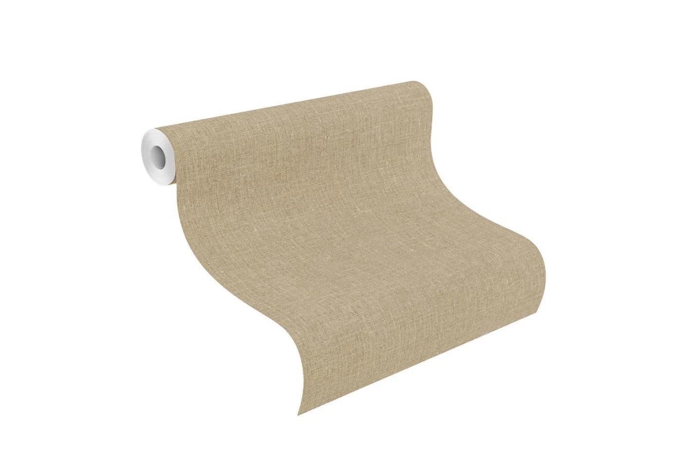 Rasch Vliestapete Leinenoptik Beige - Vlies Tapete einfarbig - Bild 3