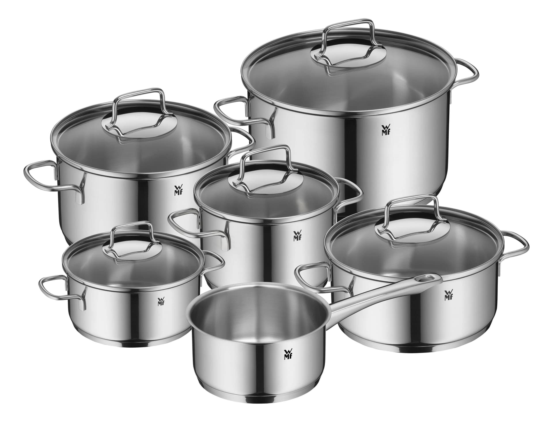 WMF Astoria Induktion Kochtopf-Set 11-teilig Silber Edelstahl