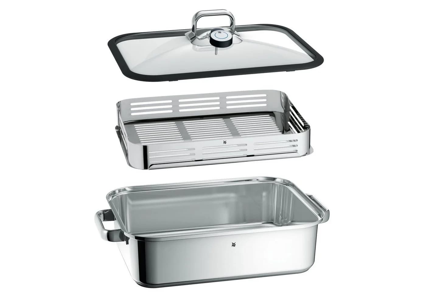 WMF Dampfgartopf Vitalis Bräter Induktion mit Glasdeckel und Silikonrand