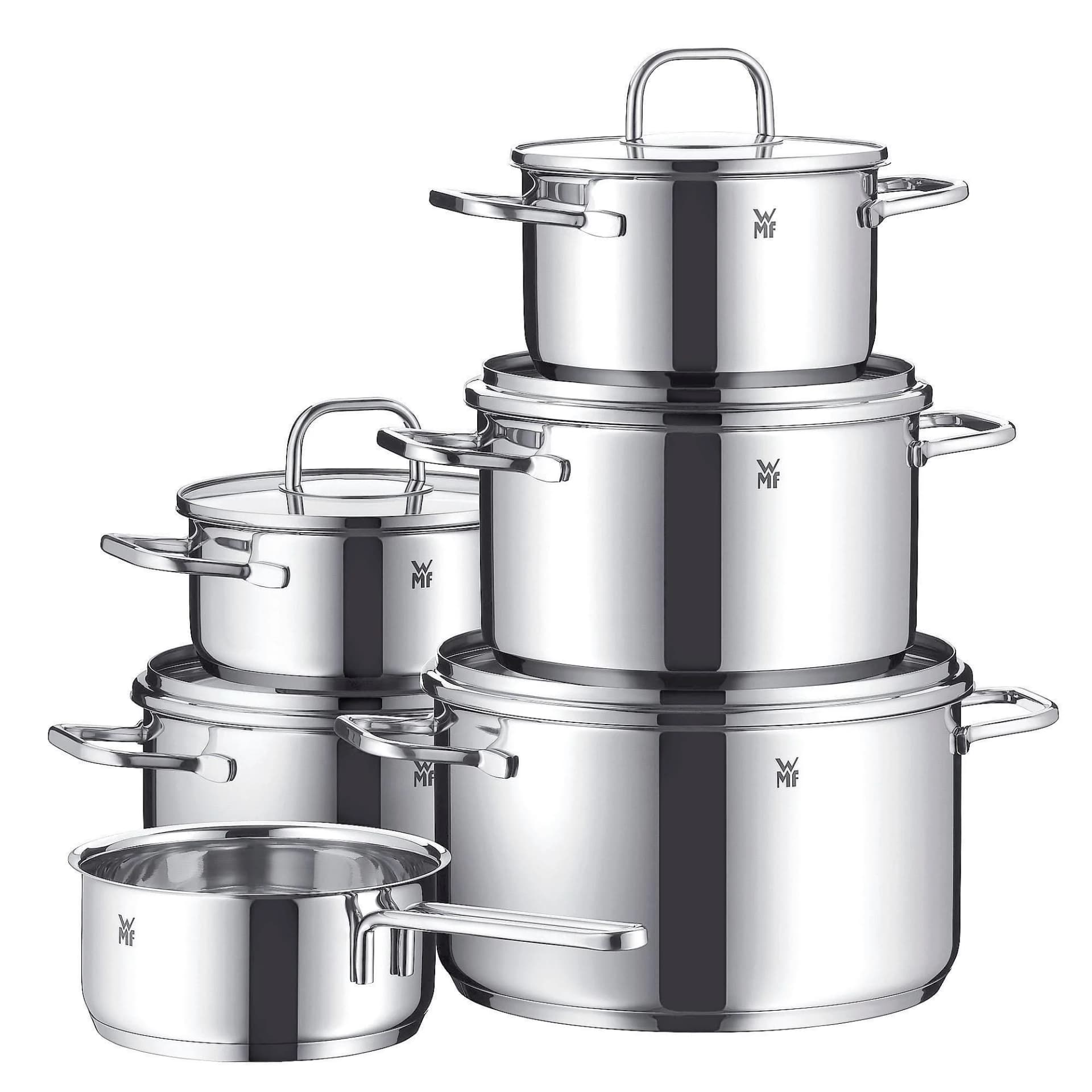 WMF Inspiration Induktion Kochtopf-Set mit Glasdeckel Silber Edelstahl
