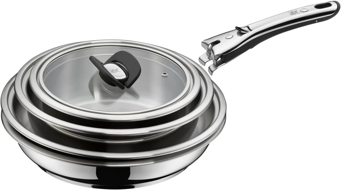 WMF Topf-Set Click&Serve 7-tlg. Cromargan Edelstahl Silber