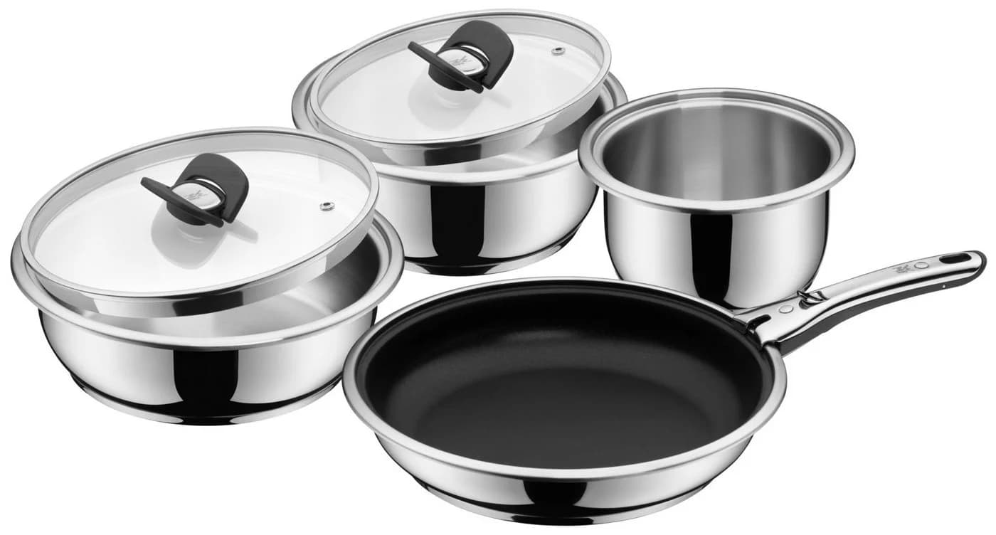 WMF Topf-Set Click&Serve 7-tlg. Cromargan Edelstahl Silber - Bild 2
