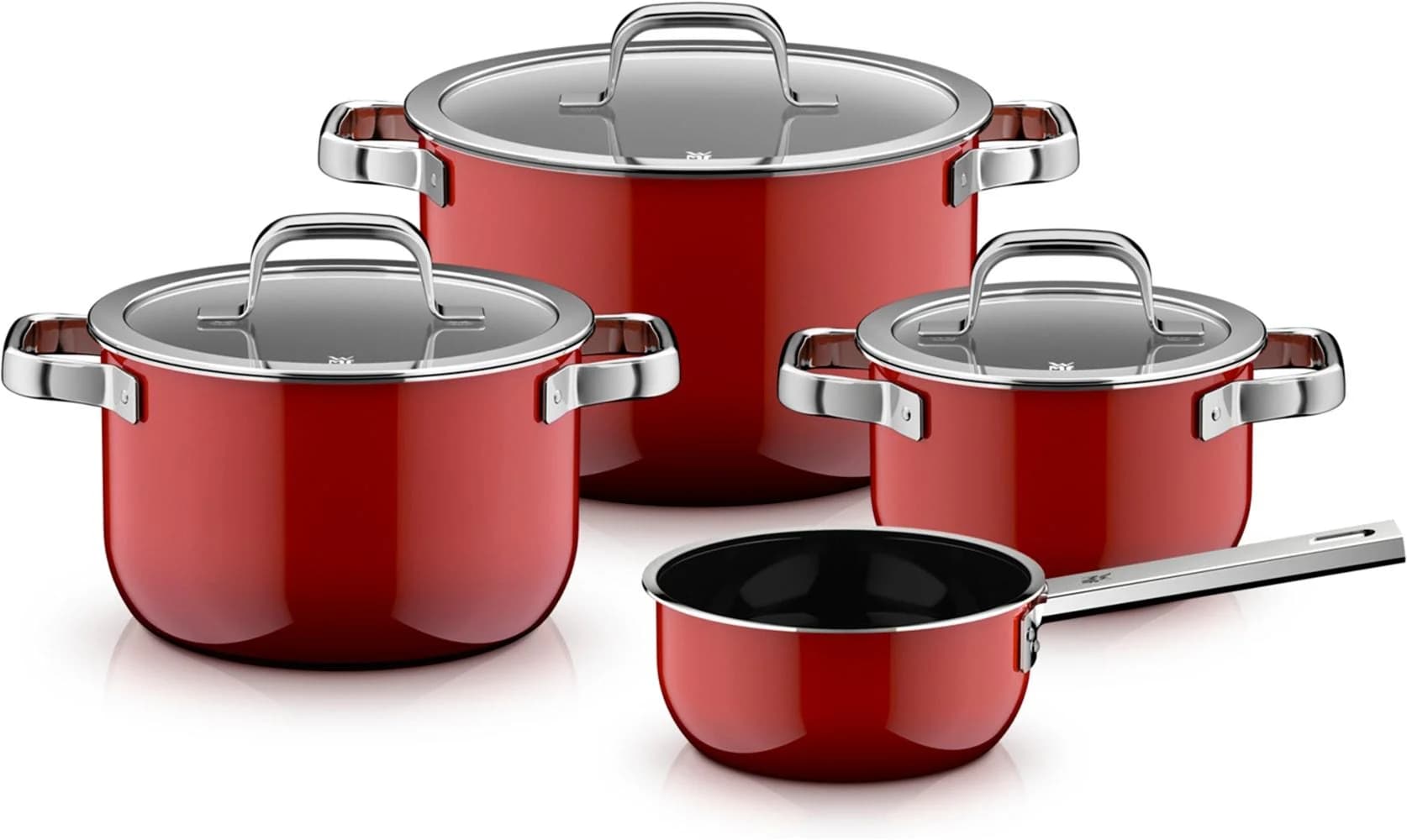WMF Fusiontec Mineral Pro Topf-Set 4-teilig Rot Edelstahl