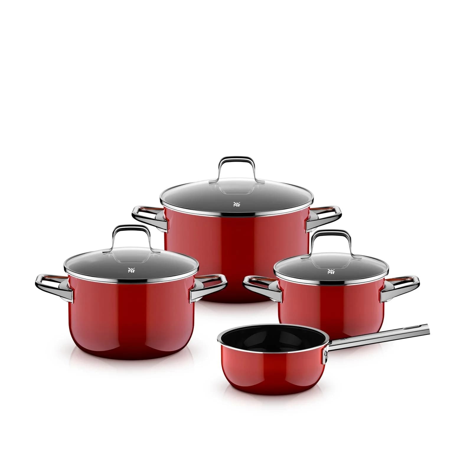 WMF Fusiontec Essential Pro Topf-Set Rot Edelstahl