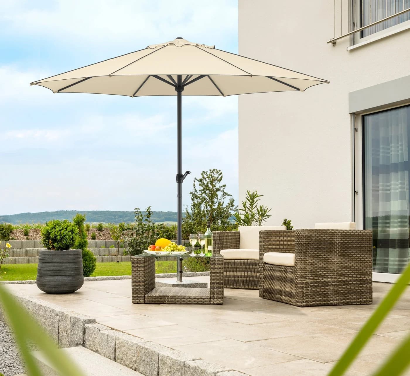 Sonnenschirm Schneider Schirme Adria Beige 100% Polyester - Bild 2