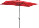 Standschirm in Rot, Polyester und Stahl, Rechteckig Bild 1
