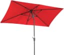 Standschirm in Rot, Polyester und Stahl, Rechteckig Bild 3