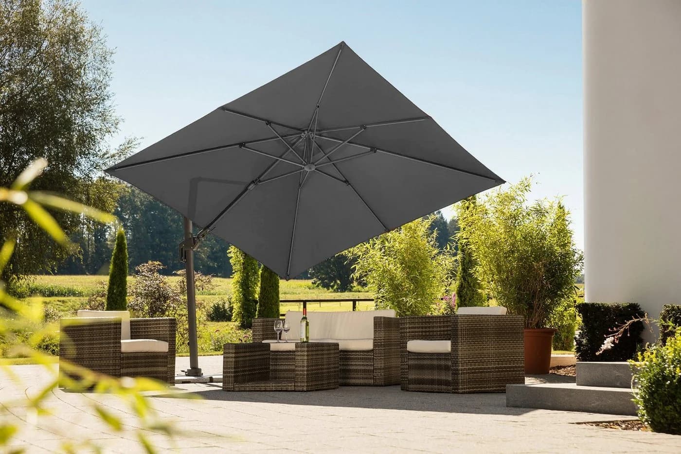 Schneider Schirme Rhodos Twist Ampelschirm Anthrazit 300x300 cm - Bild 4