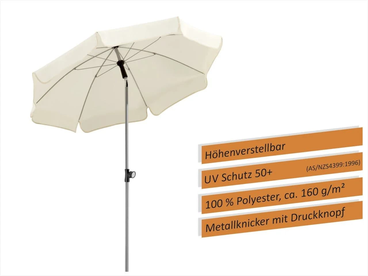 Schneider Sonnenschirm Locarno Beige 150 cm UV-Schutz - Bild 2