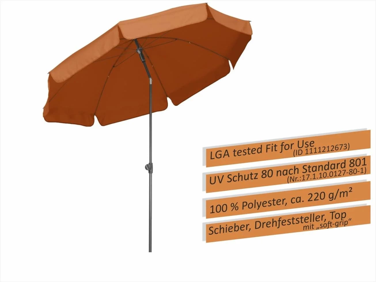 Schneider Schirme Sonnenschirm Aquila Terracotta Ø 200 cm - Bild 4