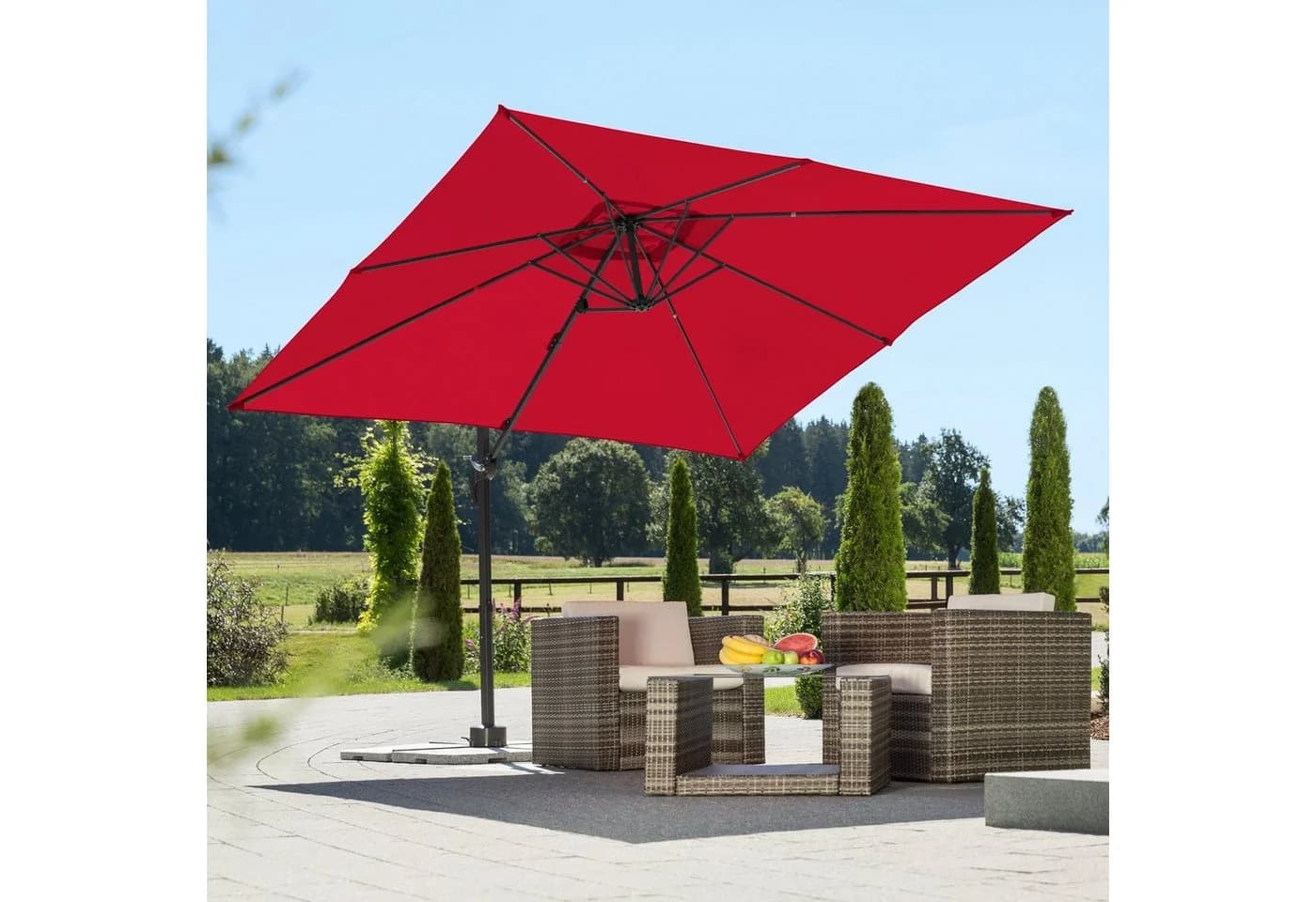 Schneider Schirme Rhodos Junior Ampelschirm Rot Quadratisch - Bild 2