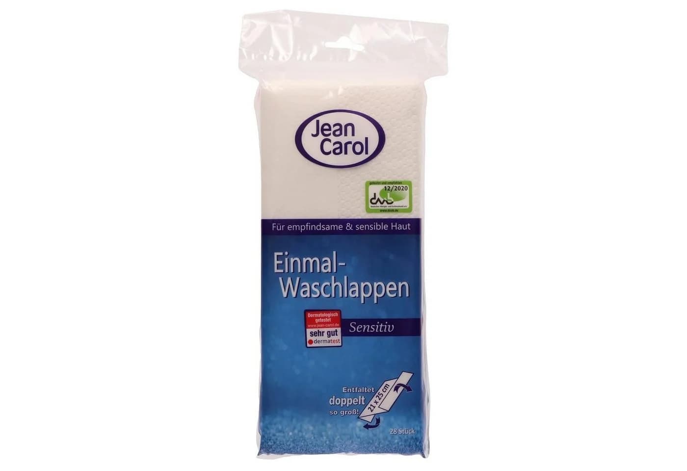 Jean Carol Einmal-Waschlappen Sensitiv 28 Stück