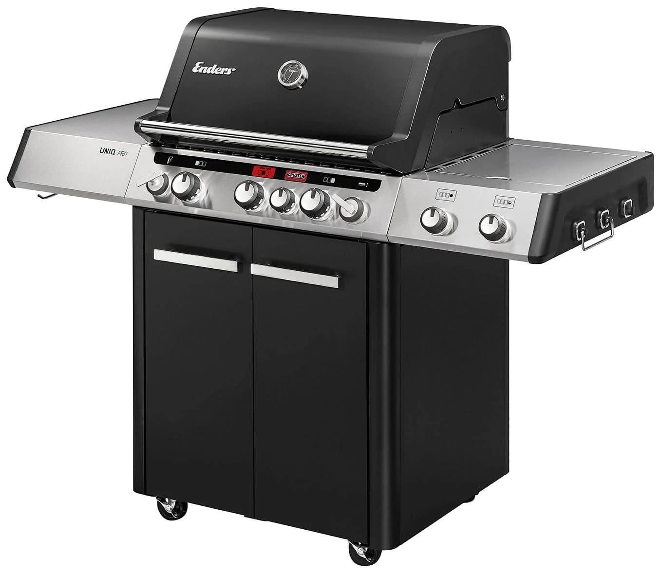 Gasgrill aus Edelstahl und Gusseisen