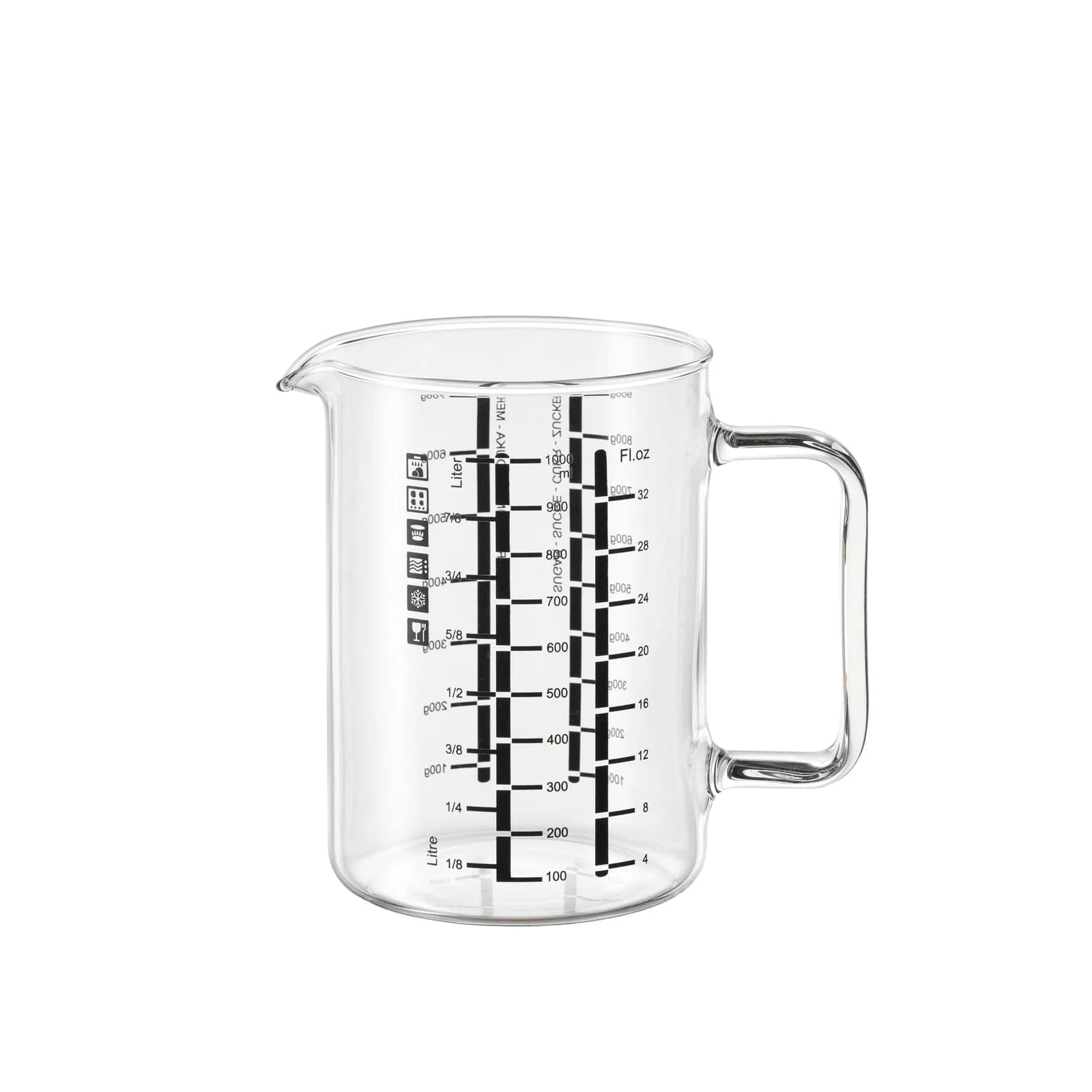 Messbecher Borosilikatglas 1 Liter Klar BOHEMIA CRISTAL