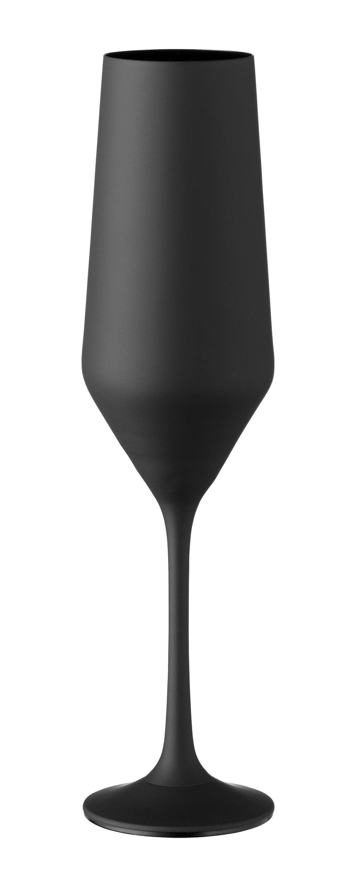 BOHEMIA CRISTAL Sektkelch JANE 220 ml Glas Schwarz