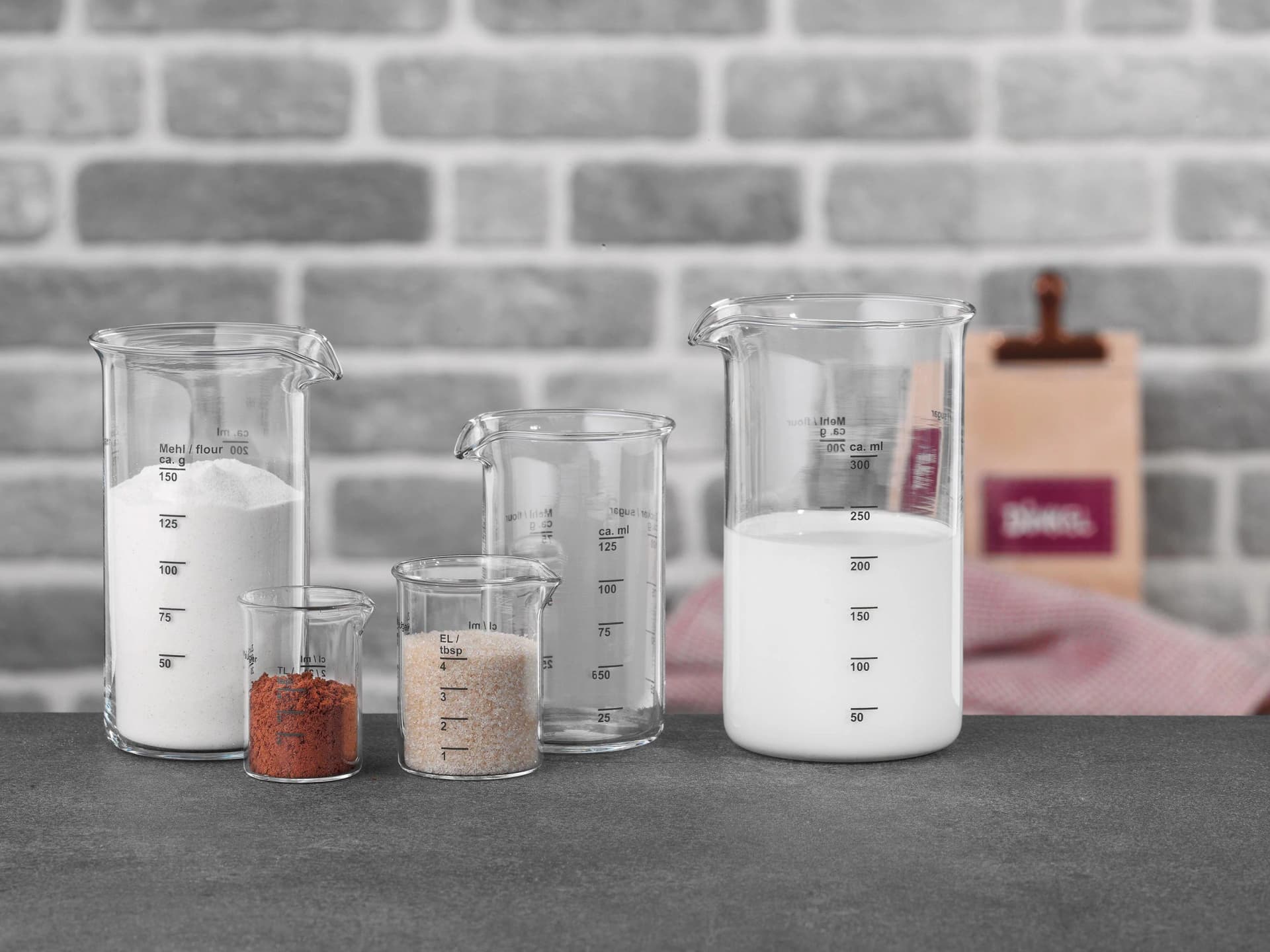BOHEMIA CRISTAL Messbecher-Set 5-er Borosilikatglas