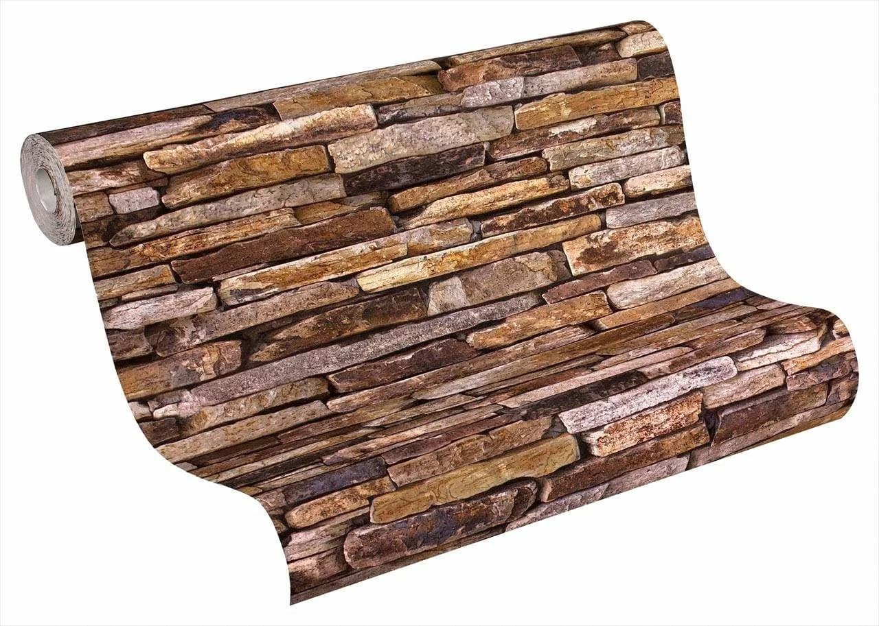 living walls Vliestapete Best of Wood`n Stone 2nd Edition Steinoptik Braun/Grau - Bild 3