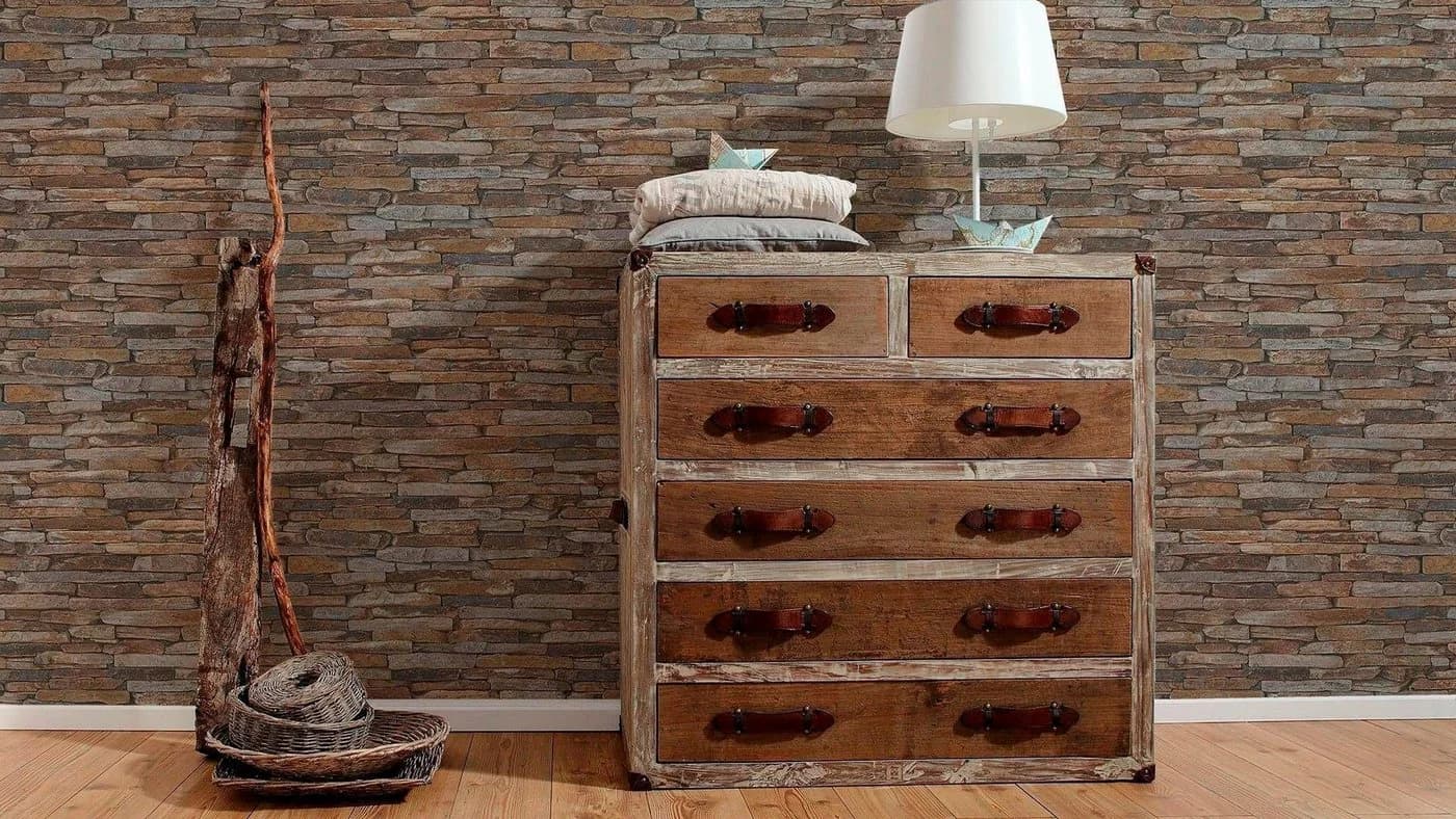 living walls Vliestapete Best of Wood`n Stone 2nd Edition Steinoptik Braun/Grau - Bild 5