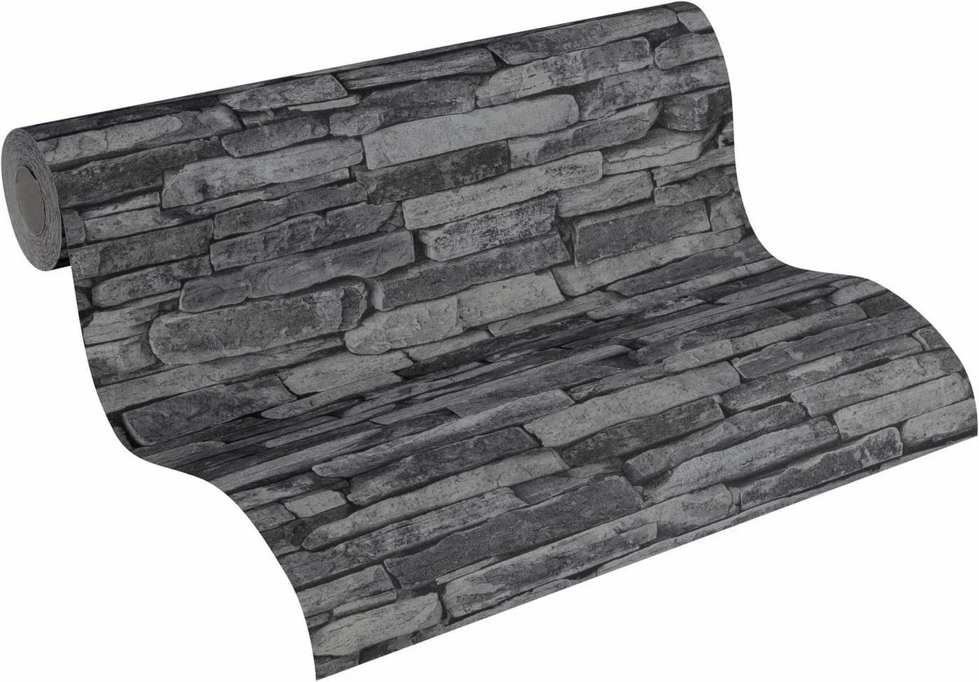 living walls Vliestapete Steinoptik Grau Anthrazit Modern