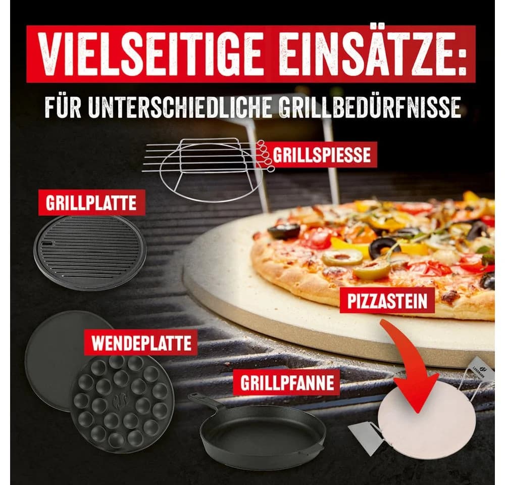 LANDMANN Grillplatte Modulus Triton 2.1 Gusseisen Schwarz