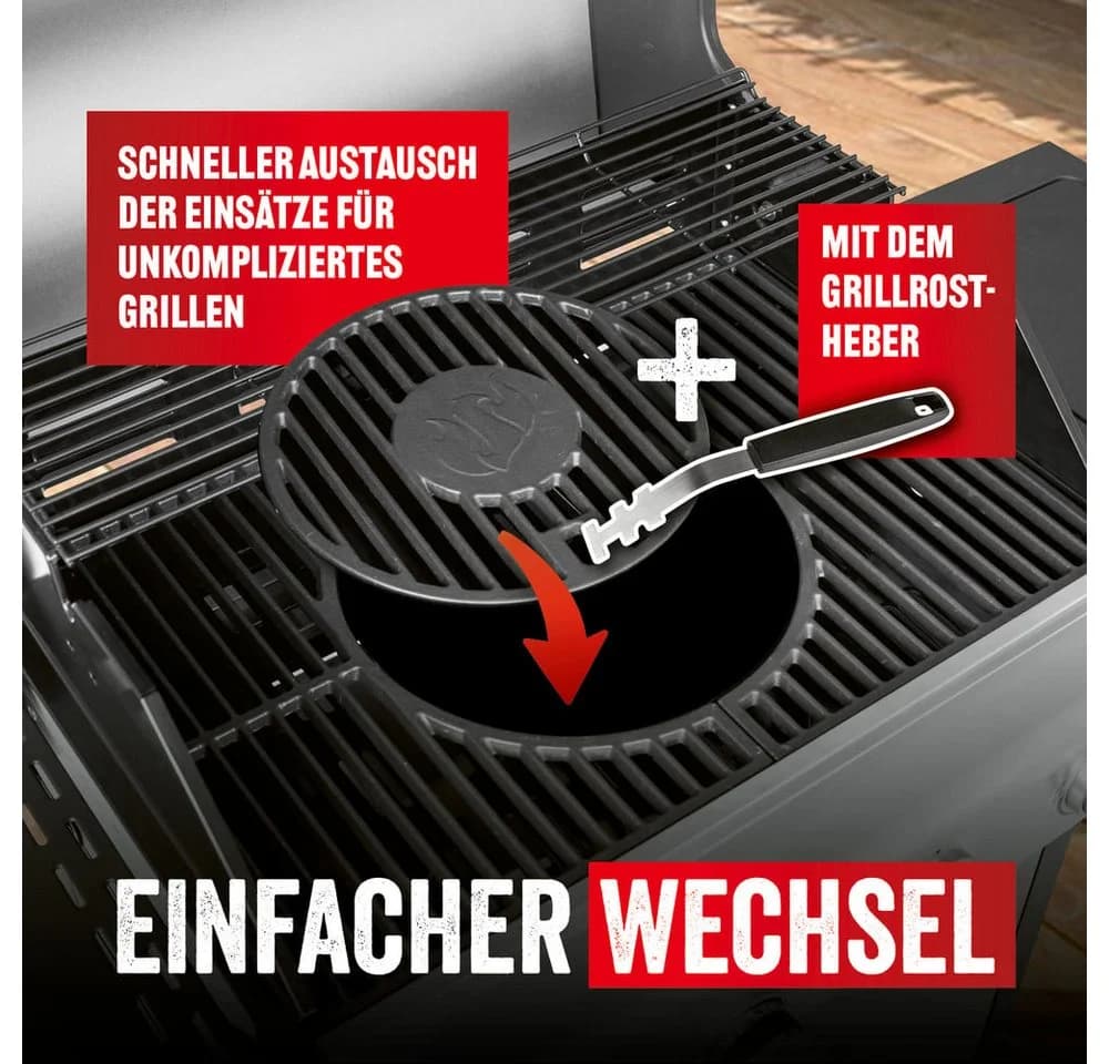 LANDMANN Grillplatte Modulus Triton 2.1 Gusseisen Schwarz - Bild 3
