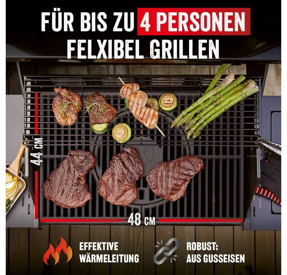 LANDMANN Grillplatte Modulus Triton 2.1 Gusseisen Schwarz - Bild 4