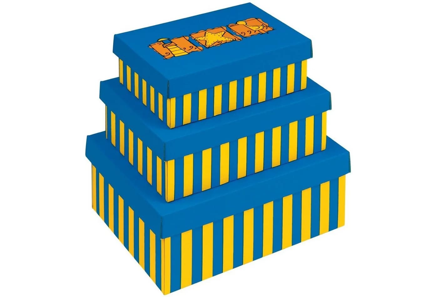 NIPS Aufbewahrungsbox BEACH 3er Set Sommer-Motiv Wellkarton