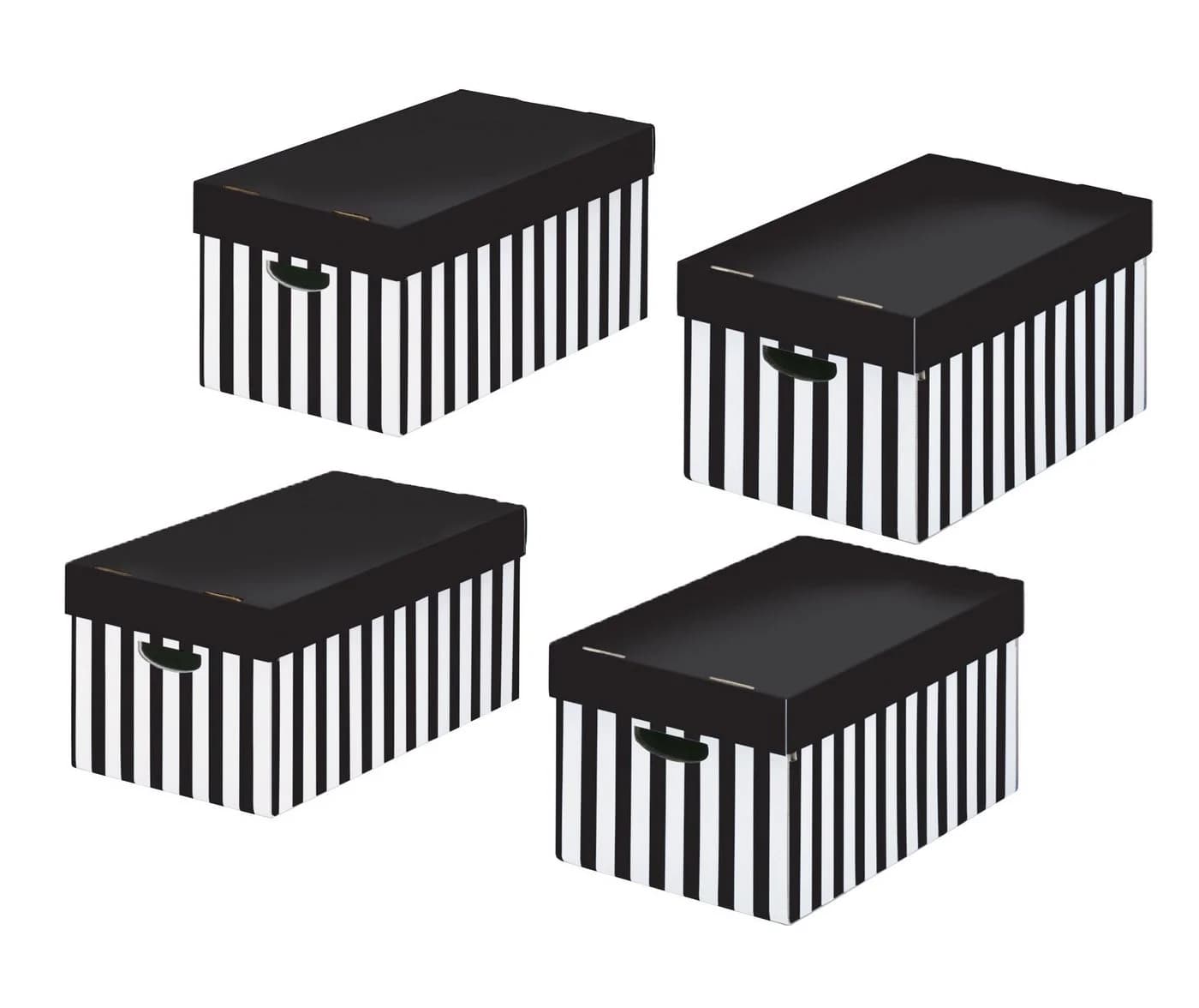NIPS STORE-BOX Aufbewahrungsbox mit Deckel 4er Set Schwarz/Weiß - Bild 2