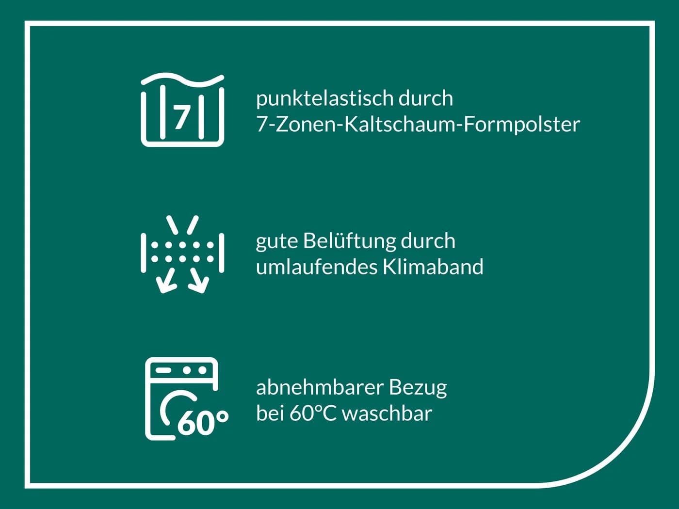 FAN Softly XXL Plus Topper Weiß 7-Zonen Kaltschaum - Bild 3
